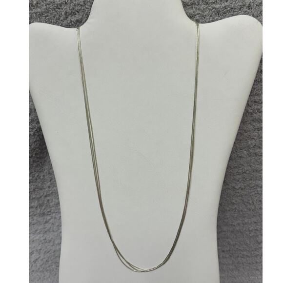 Native American Sterling Liquid Silver 3 Strand Necklace #63596 - Picture 1 of 5